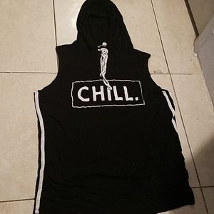 sleeveless hoddie shirt